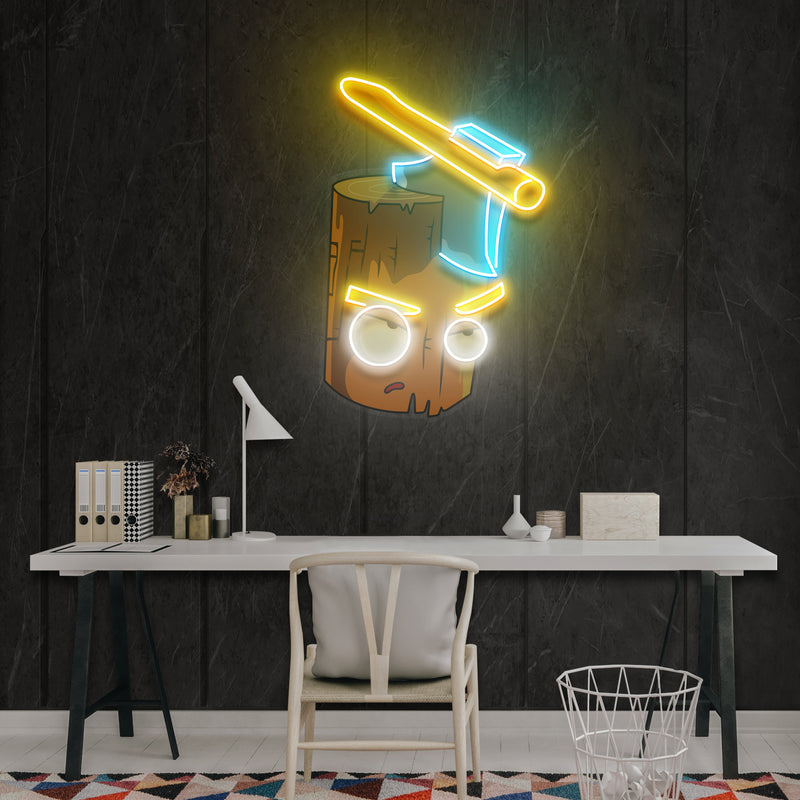 Wood And Ax Artwork Led Neon Sign Light