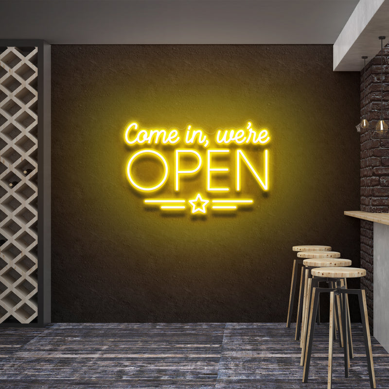 Come In, We're Open Led Neon Sign Light